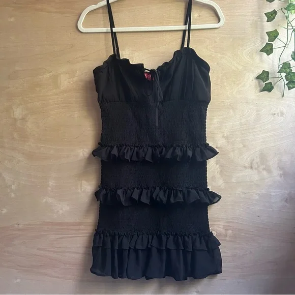 Guess | Dresses | Guess Black Ruffle Mini Dress | Poshmark